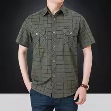 Maevine | Chemise élégante à manches courtes à carreaux