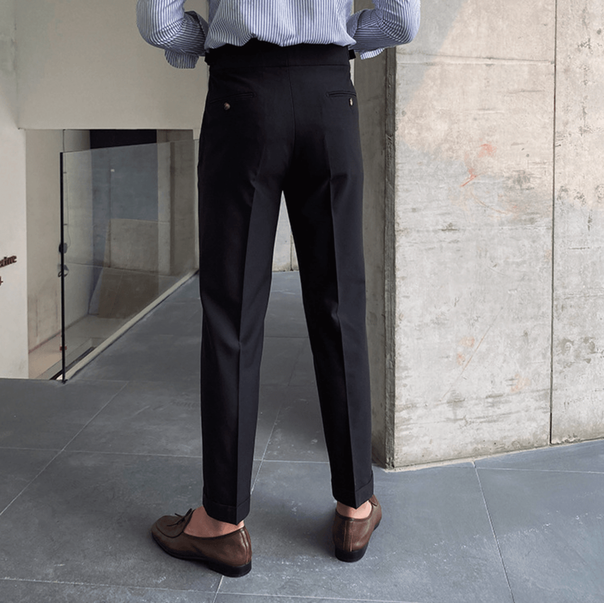 Élégants Pantalons Taille Haute en Tissu Luxe - Edward