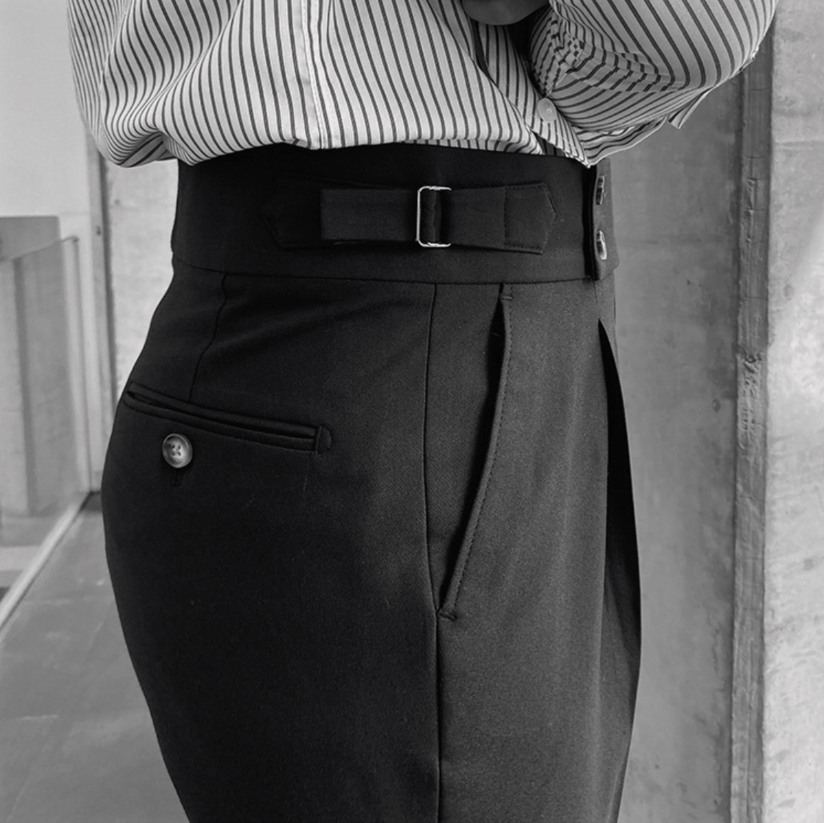 Élégants Pantalons Taille Haute en Tissu Luxe - Edward