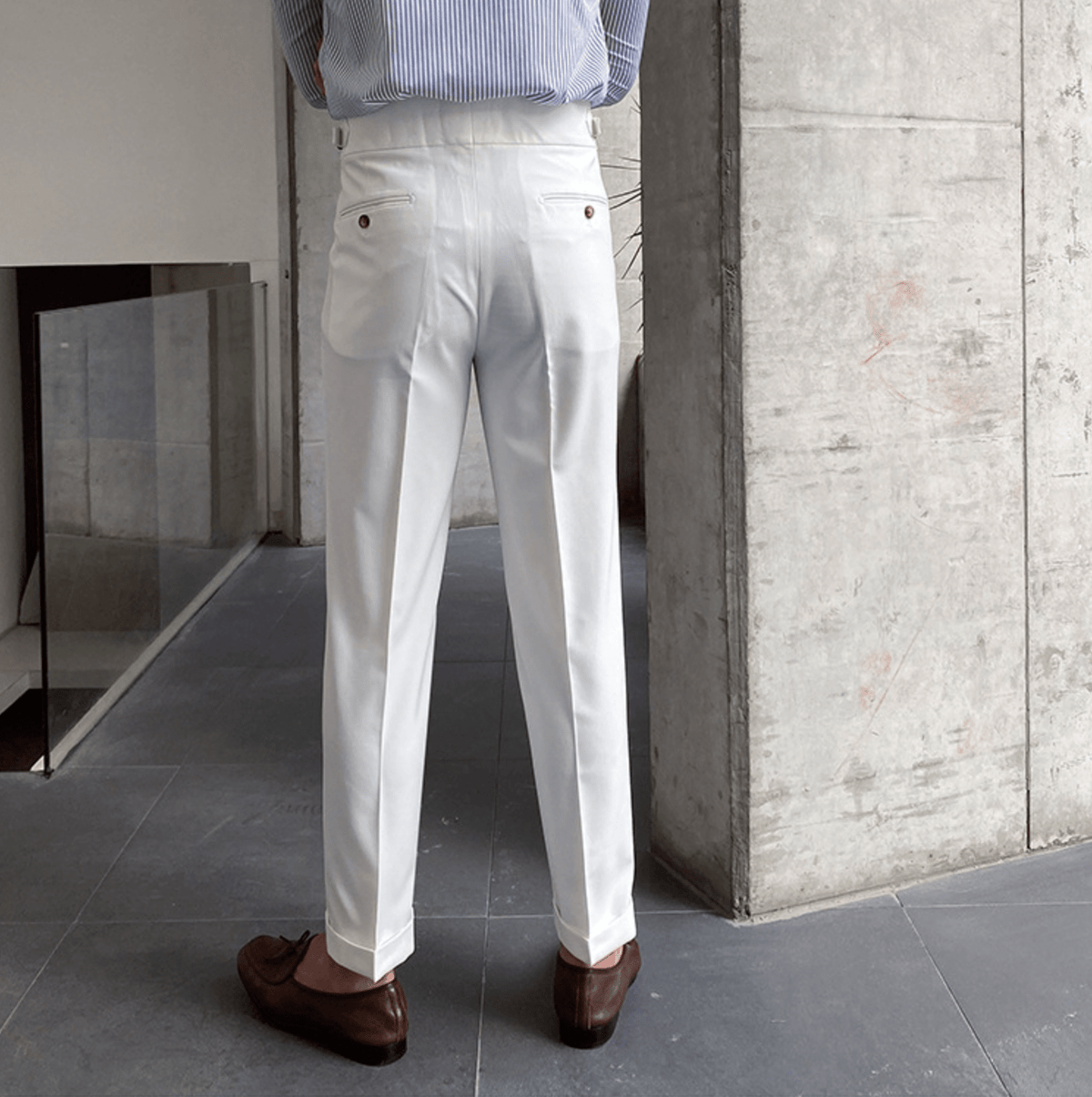 Élégants Pantalons Taille Haute en Tissu Luxe - Edward