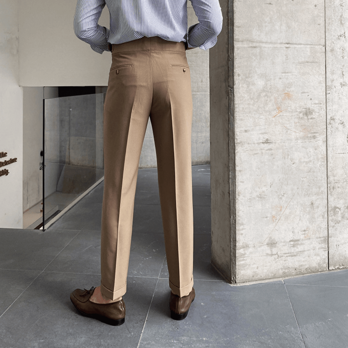 Élégants Pantalons Taille Haute en Tissu Luxe - Edward