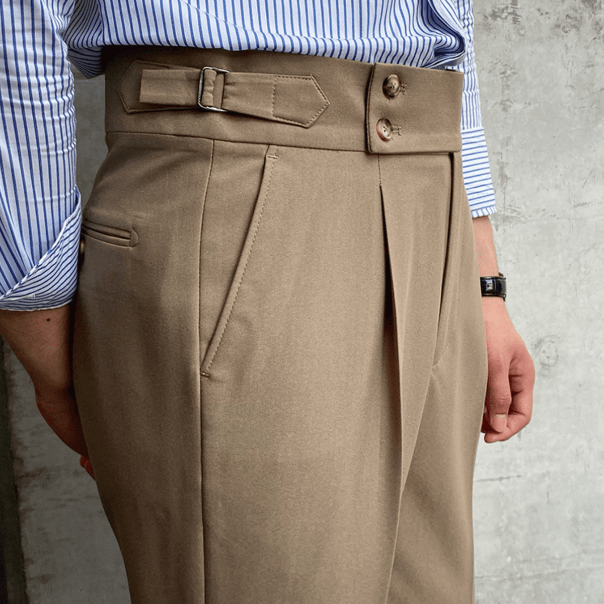 Élégants Pantalons Taille Haute en Tissu Luxe - Edward