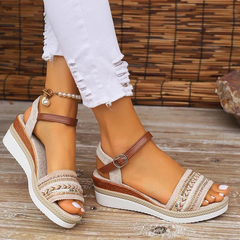 Éliane™ | Sandales d'Été Bohème Chic