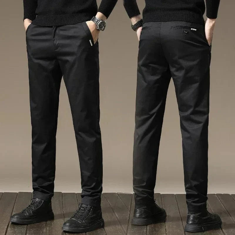 Pantalon Chino Élégant Slim en Tissu Luxe - Damien
