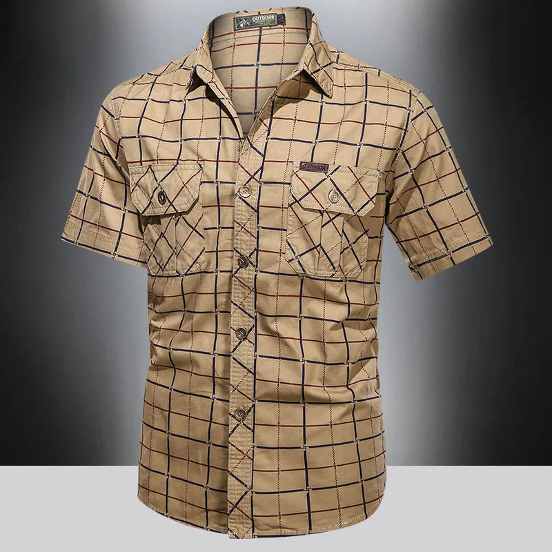 Maevine | Chemise élégante à manches courtes à carreaux