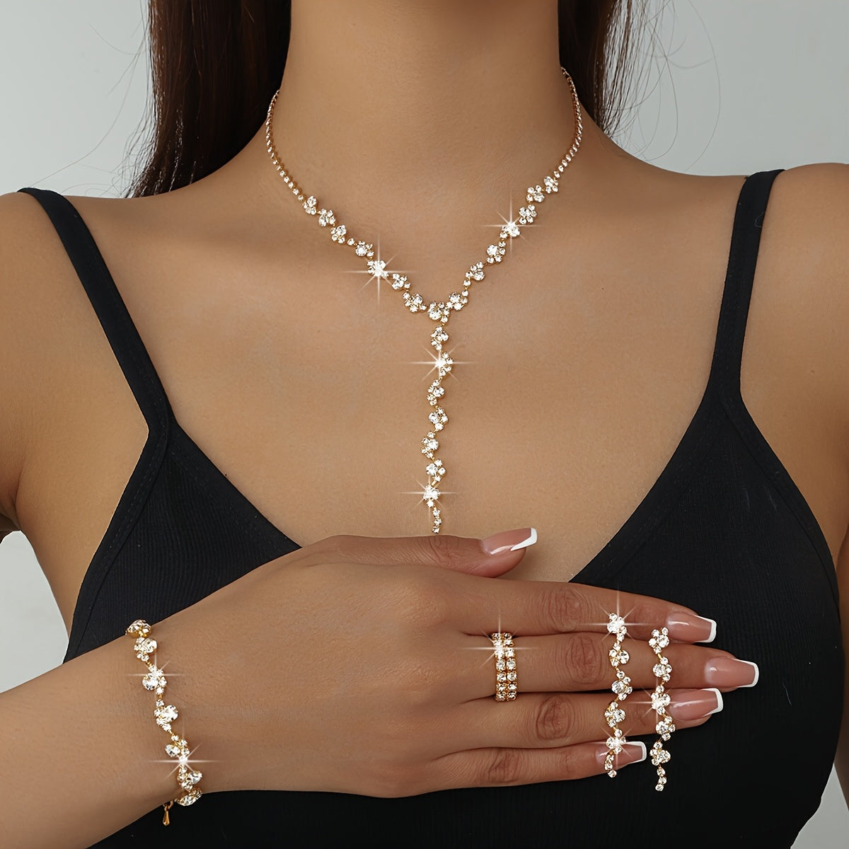Valentine™ | Set Bijoux Fleur Étincelante Haut de Gamme