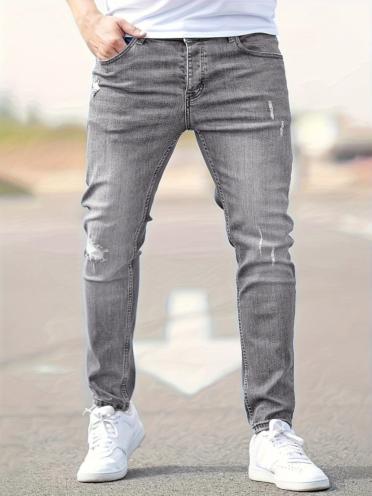 Jeans Slim Élégants avec Détails Déchirés - Maison Claire et Sylvie