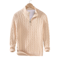 Pull Torsadé Élégance à Demi-Zip - Maison Claire et Sylvie