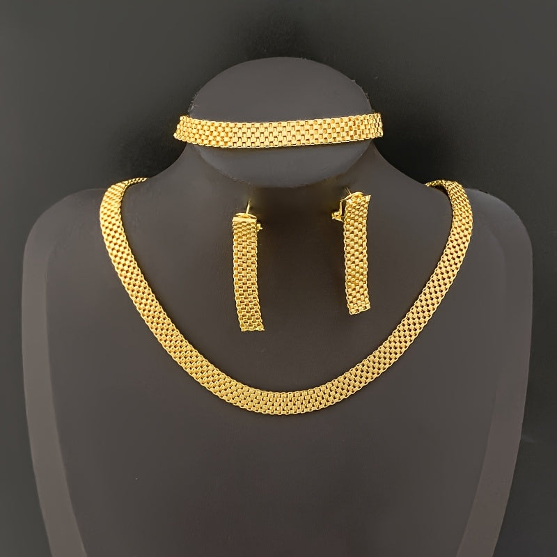 Aurélie™ | Set Collier Long, Bracelet & Boucles d'Oreilles Raffiné