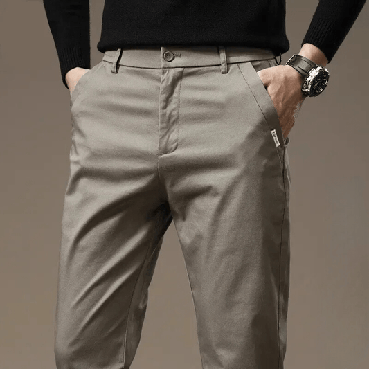 Pantalon Chino Élégant Slim en Tissu Luxe - Damien