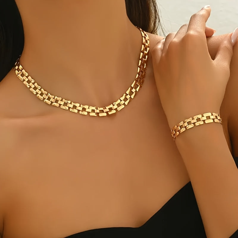 Bertille™ | Set Collier & Bracelet Boucle Carrée