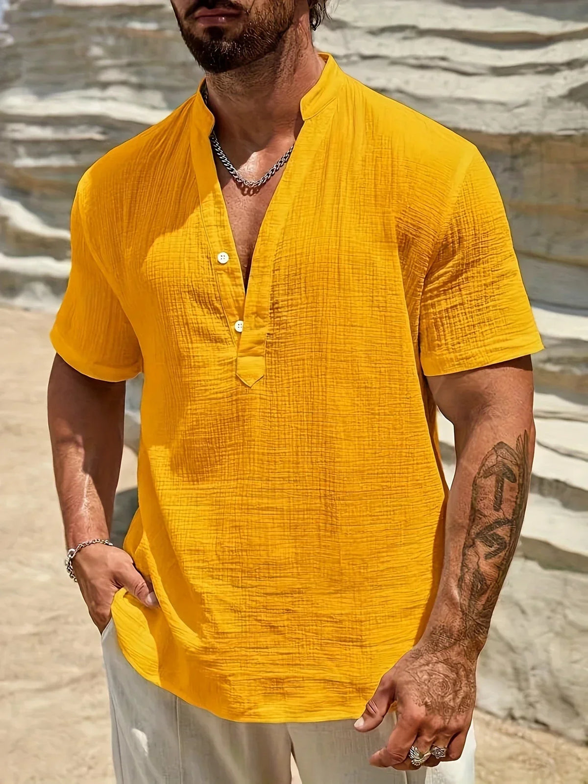 Maevine | Chemise d'été élégante à col montant