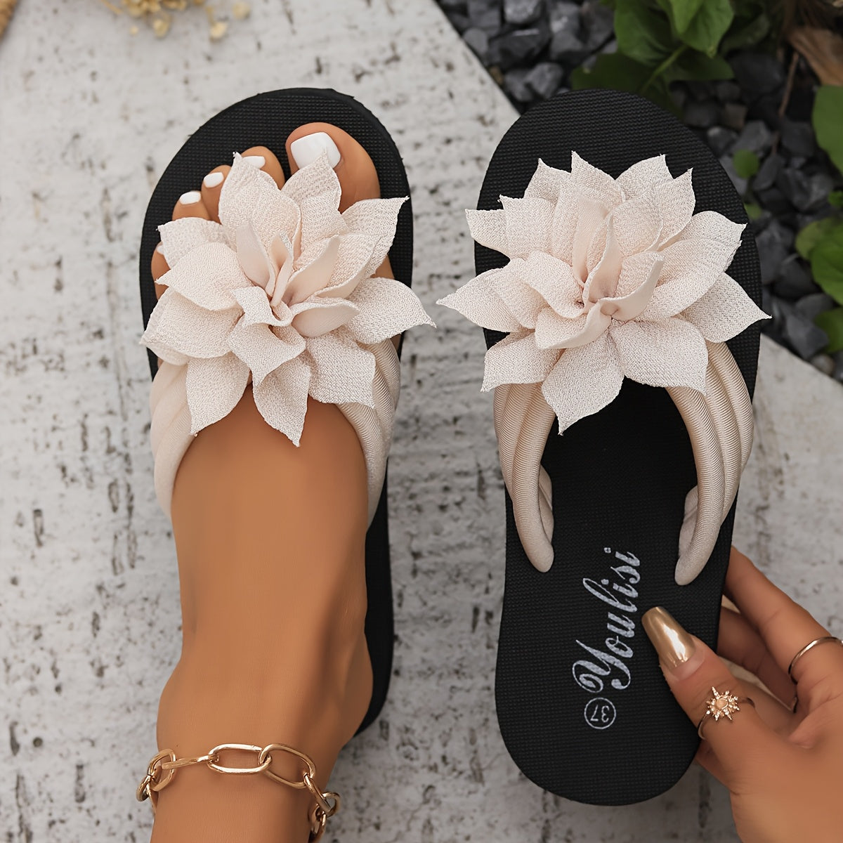 Aliette™ | Sandale Fleur Élégante