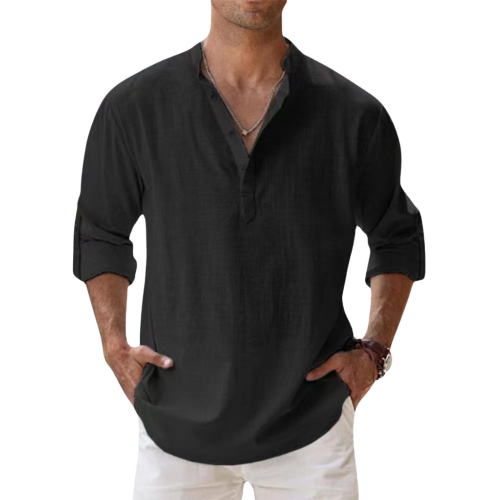 Maevine | Chemise Henley en coton effet lin