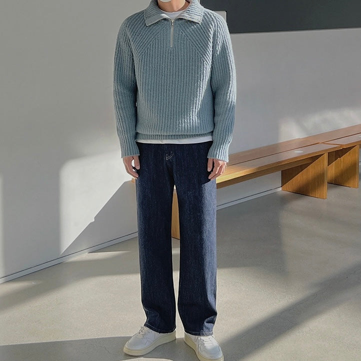 Maevine | Pull Azure à quart de zip