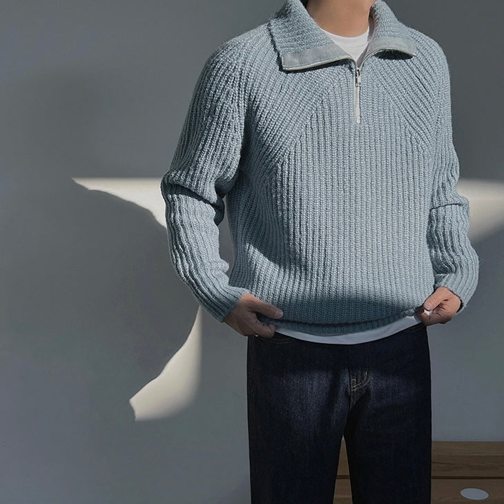 Maevine | Pull Azure à quart de zip