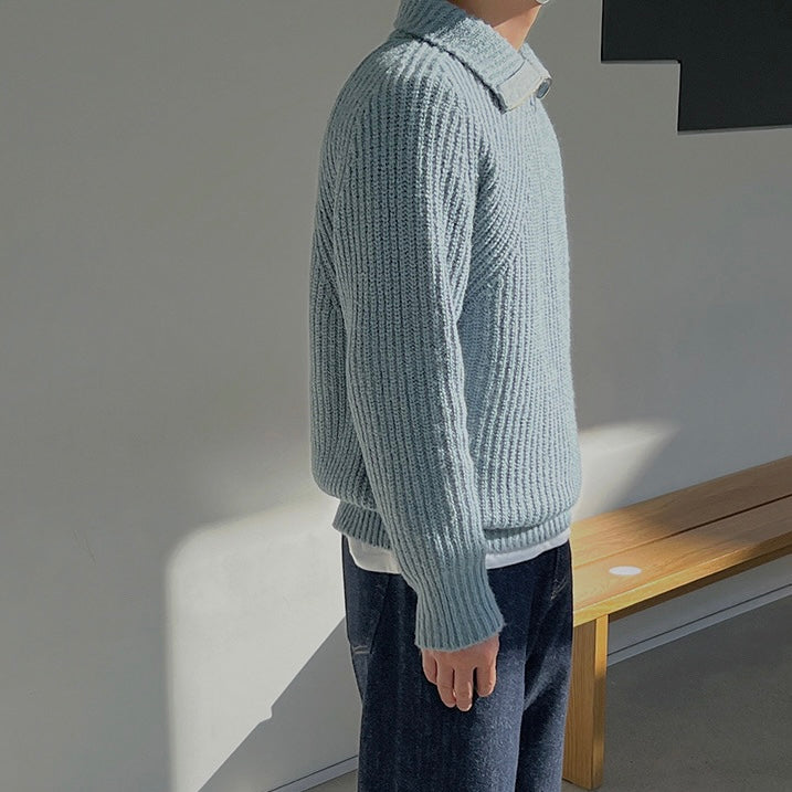Maevine | Pull Azure à quart de zip