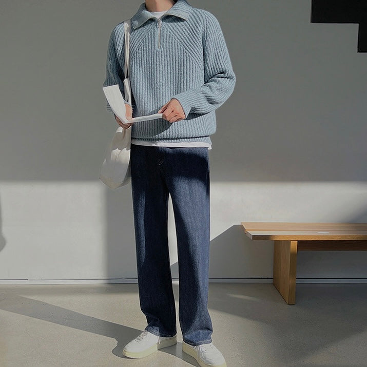 Maevine | Pull Azure à quart de zip