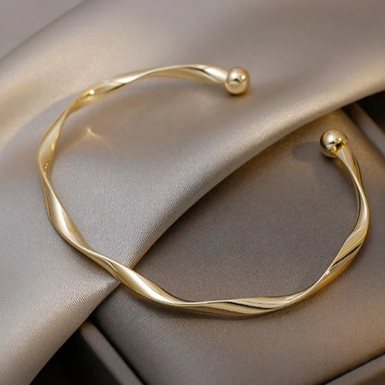 Agathe™ | Bracelet Doré Élégant Poli
