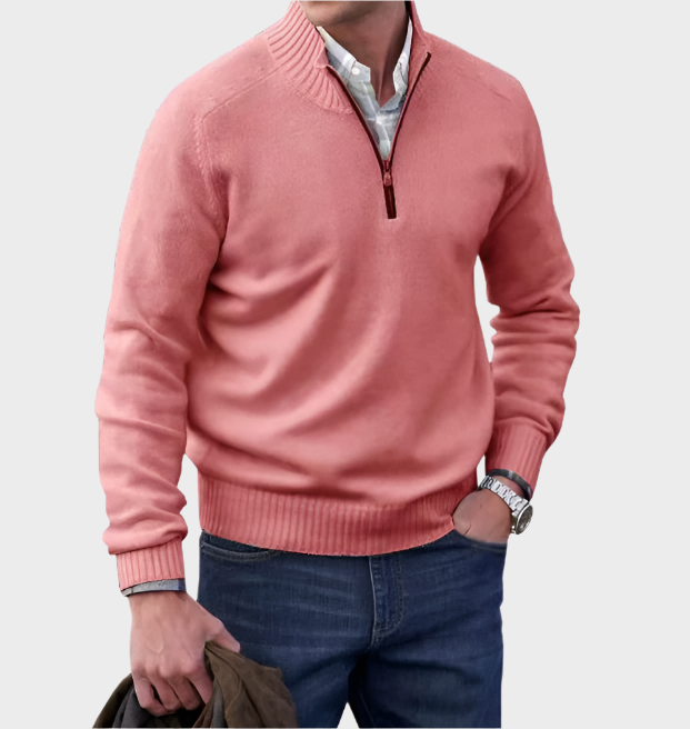 Pull Chic en Cachemire avec Détail Zippé - Maison Claire et Sylvie