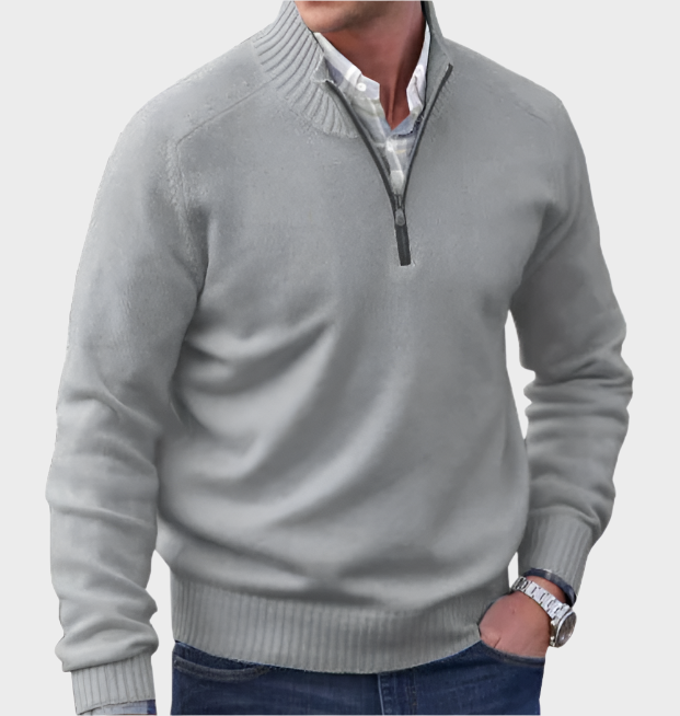Pull Chic en Cachemire avec Détail Zippé - Maison Claire et Sylvie
