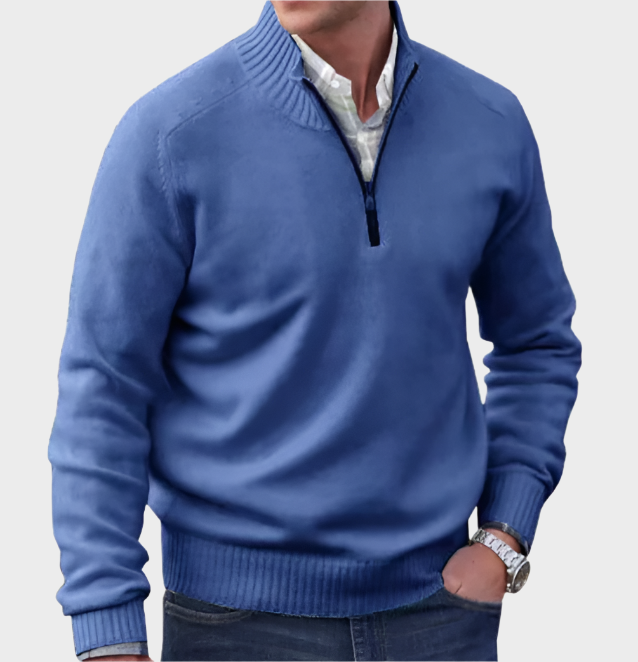Pull Chic en Cachemire avec Détail Zippé - Maison Claire et Sylvie