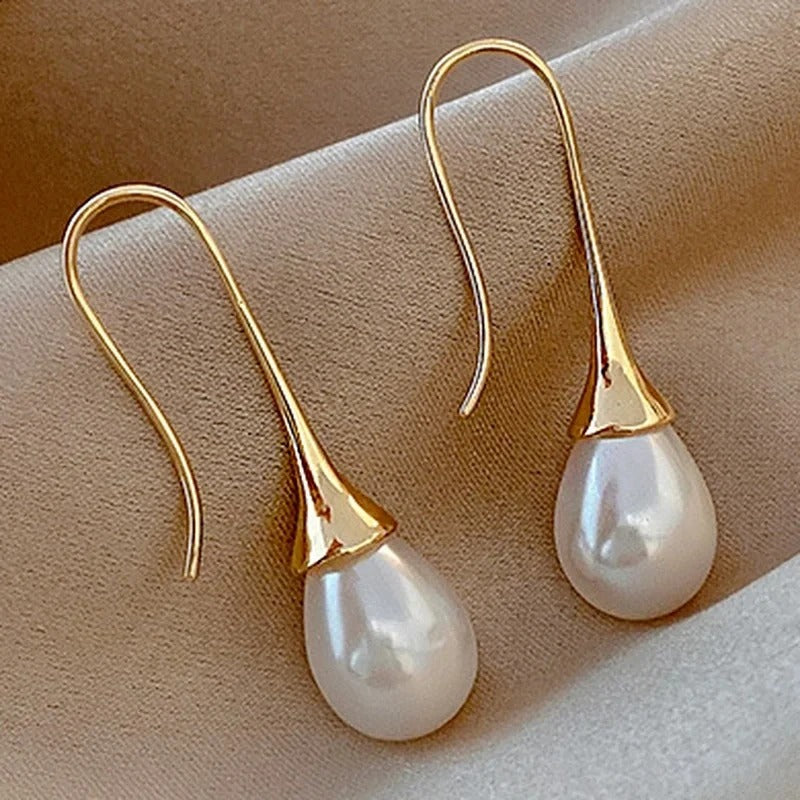 Colette™ | Boucles d'Oreilles Pendantes Perle Classiques