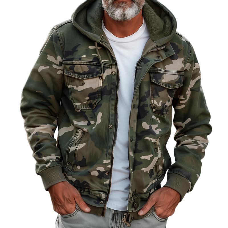 Veste Cargo Élégante en Tissu Camouflage - Maison Claire et Sylvie
