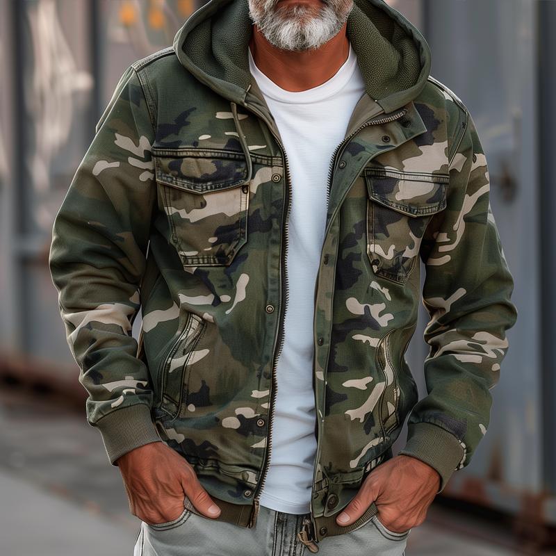 Veste Cargo Élégante en Tissu Camouflage - Maison Claire et Sylvie