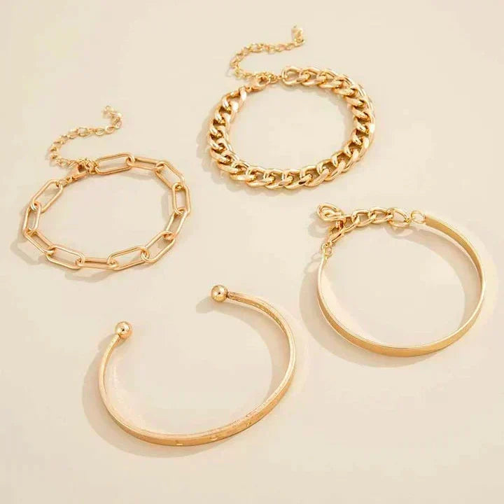 Simone™ | Set de Bracelets Dorés Modernes