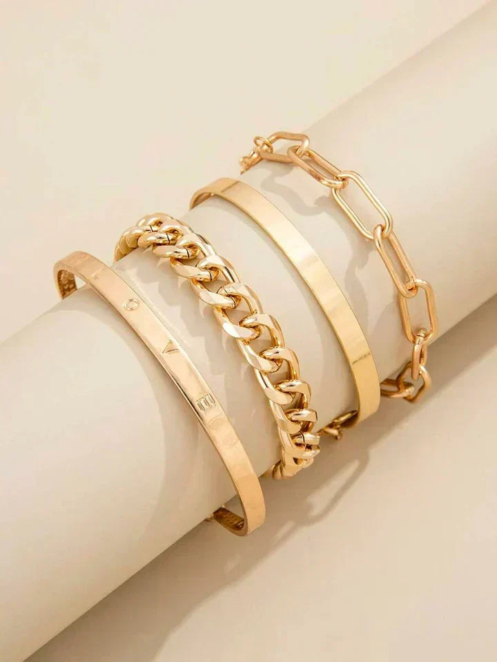 Simone™ | Set de Bracelets Dorés Modernes