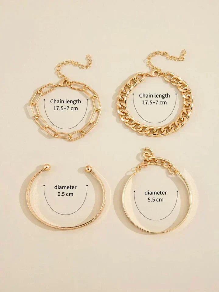 Simone™ | Set de Bracelets Dorés Modernes