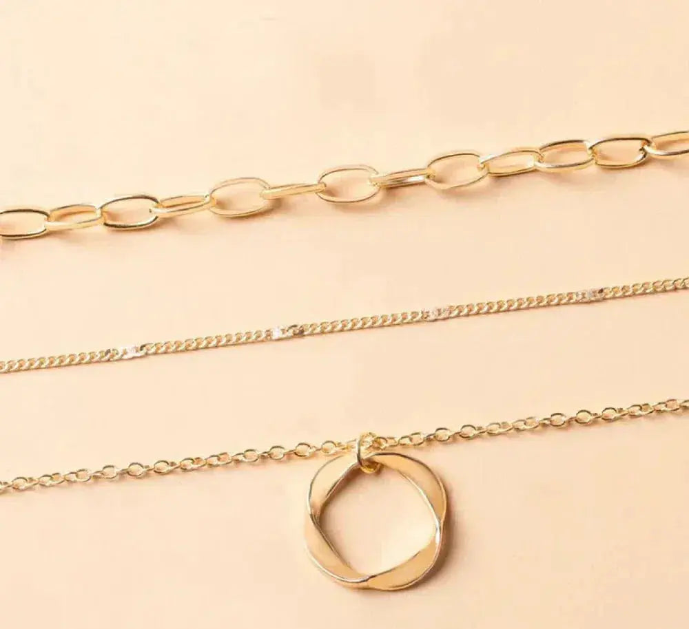 Héloïse™ | Collier Chaîne Dorée Superposée & Pendentif