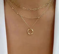 Héloïse™ | Collier Chaîne Dorée Superposée & Pendentif
